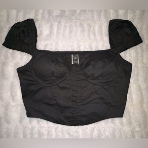 🌟BRAND NEW, W/TAGS!!🌟 Short sleeve, bra top, crop top, button up